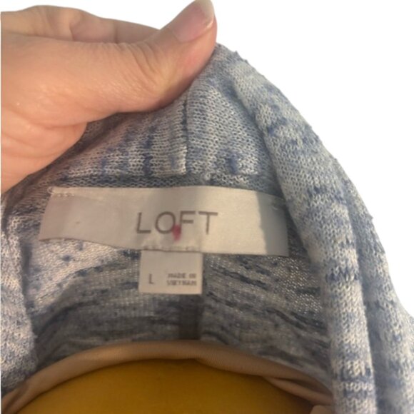 LOFT Blue Space Dyed Draped Cardigan Sweater Size Large - Picture 5 of 5
